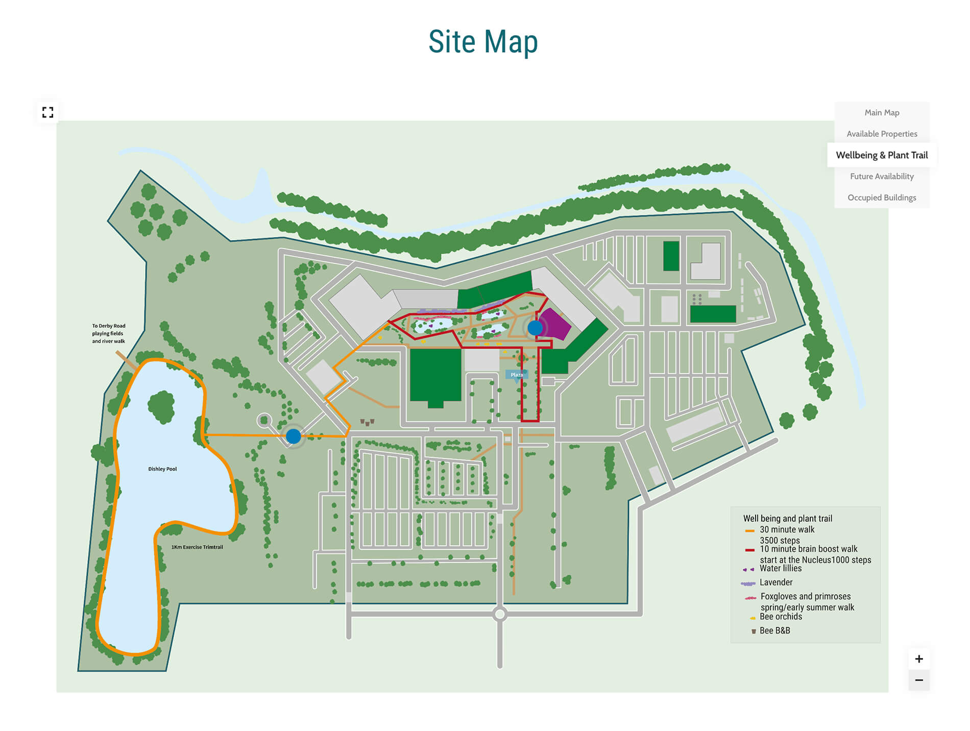 map 3 Charnwood Campus Well being and plant trail