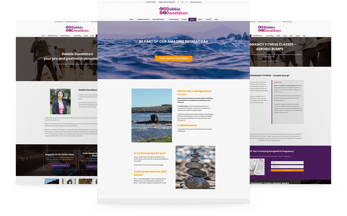 Debbie Donaldson website pages