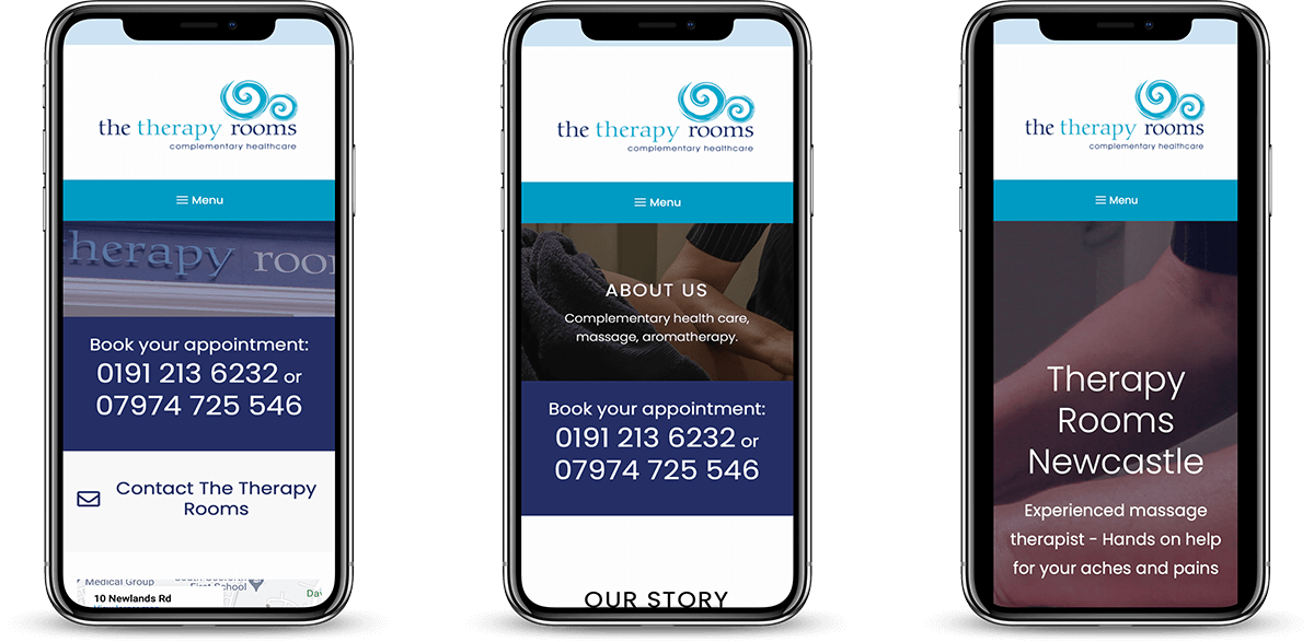 therapy rooms website mobile