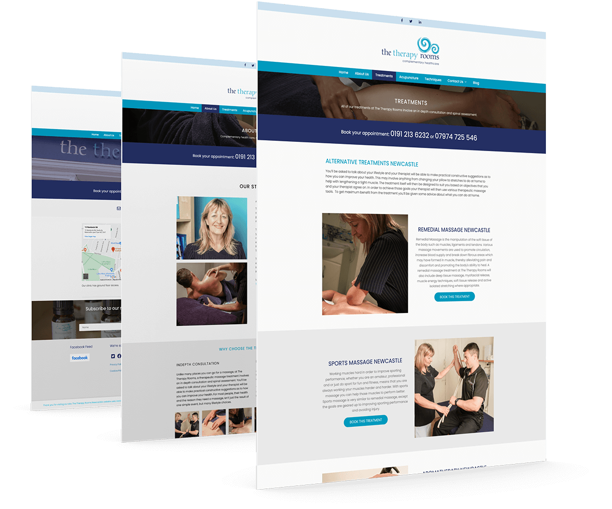 therapy rooms website pages