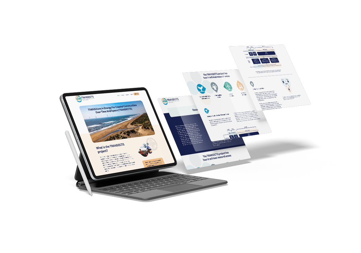 TRANSECTS website displayed on an iPad